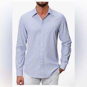 Mens Long Sleeve Button Down Untucked Shirt Casual Dress Size 3XL NWT